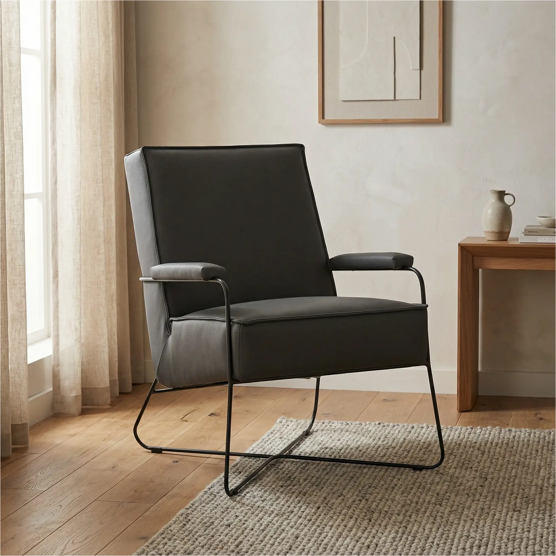 afbeelding van Leren fauteuil Hope - Toledo Antracite (donkergrijs)