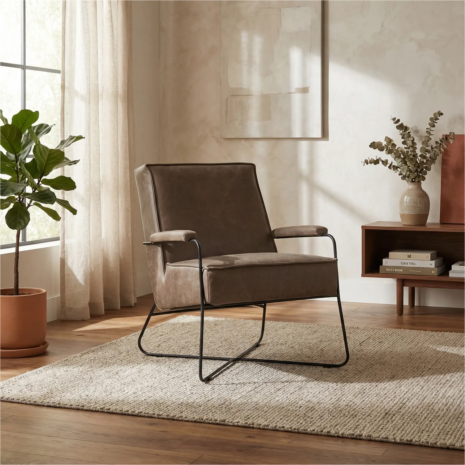 afbeelding van Leren fauteuil Hope - Vintage Taupe (taupe/bruin)