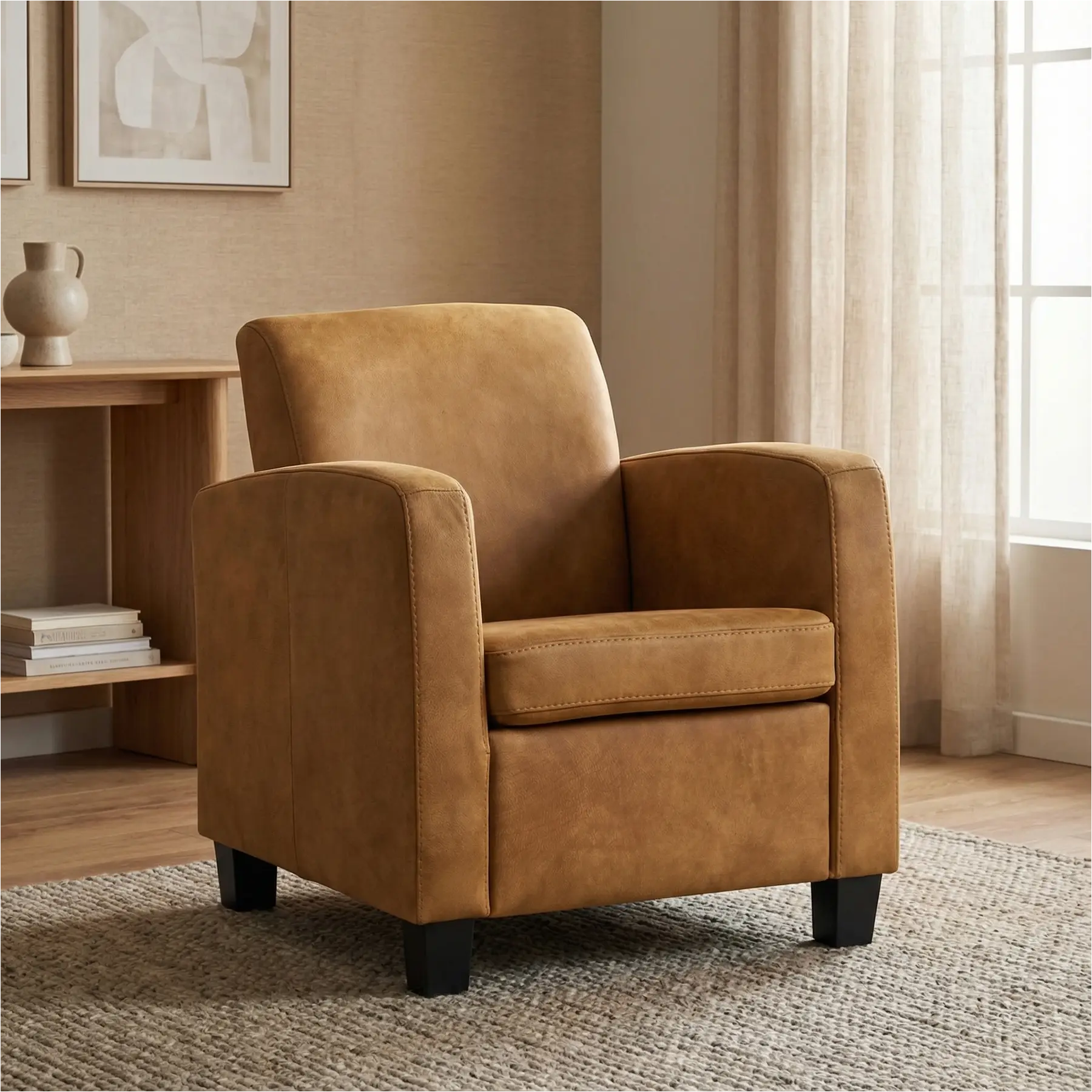 afbeelding van Leren fauteuil Joy