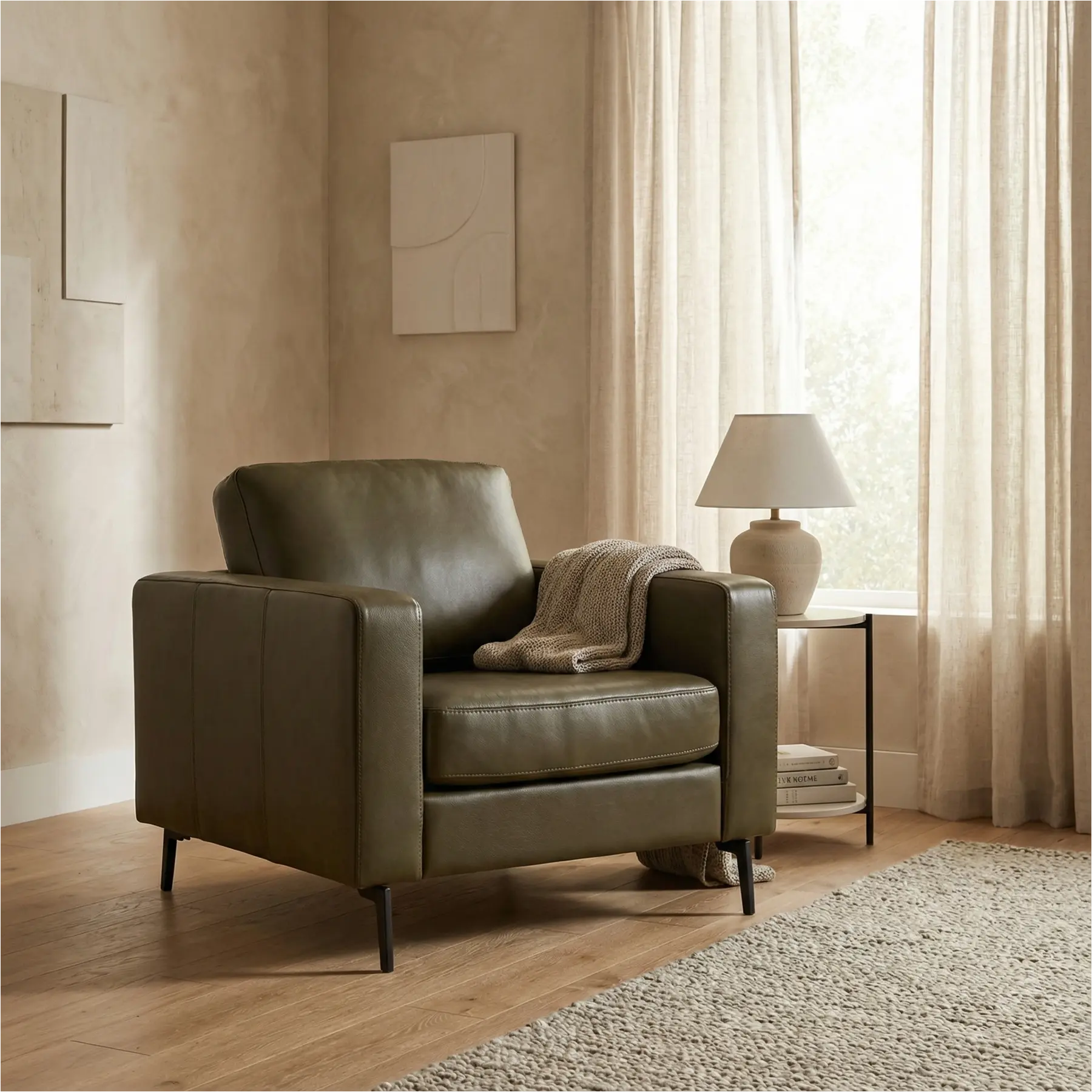 afbeelding van Leren fauteuil Match