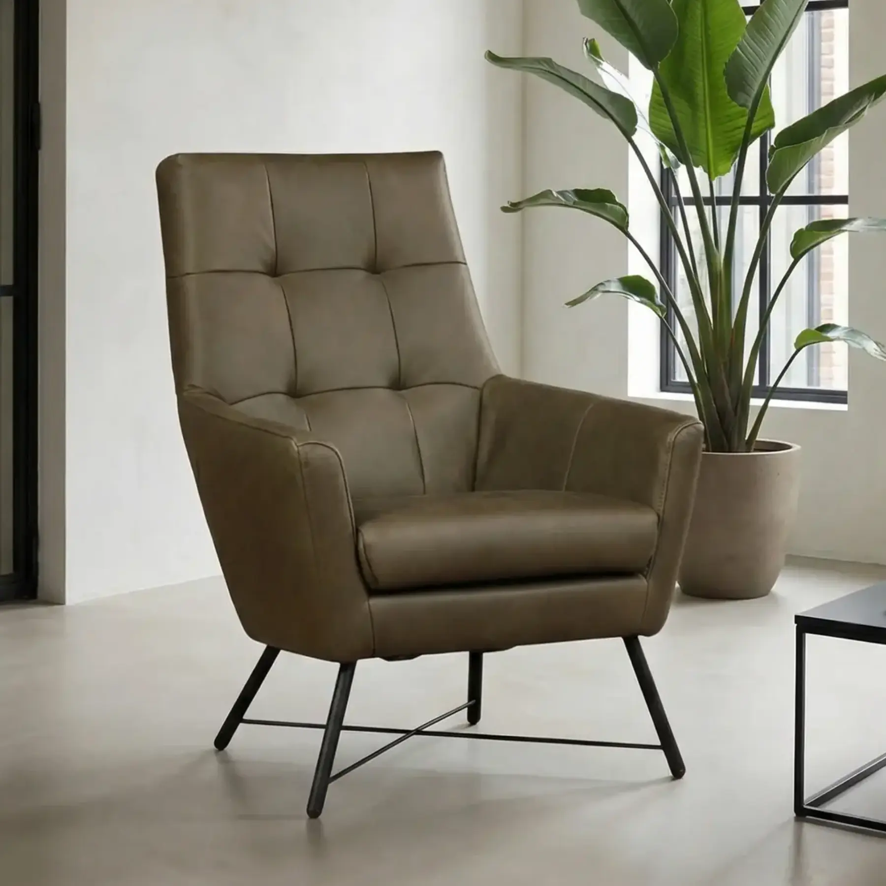 afbeelding van Leren fauteuil Proud - Rancho Green (olijf/groen)