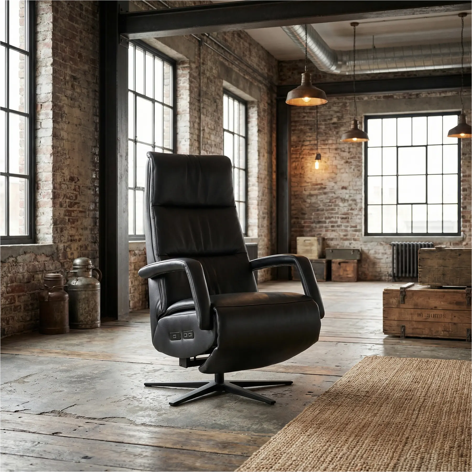 afbeelding van Leren elektrisch relaxfauteuil Calm