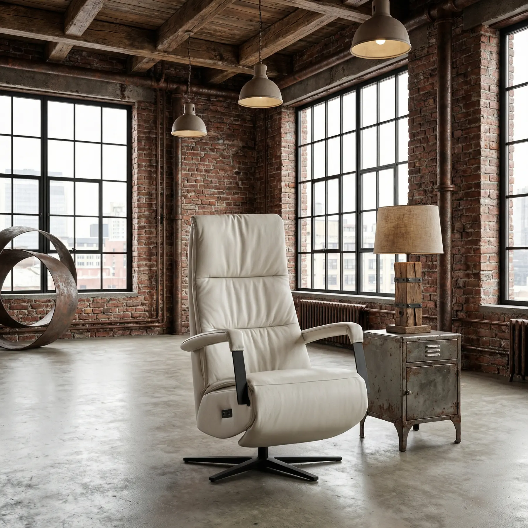 afbeelding van Leren elektrisch relaxfauteuil Core