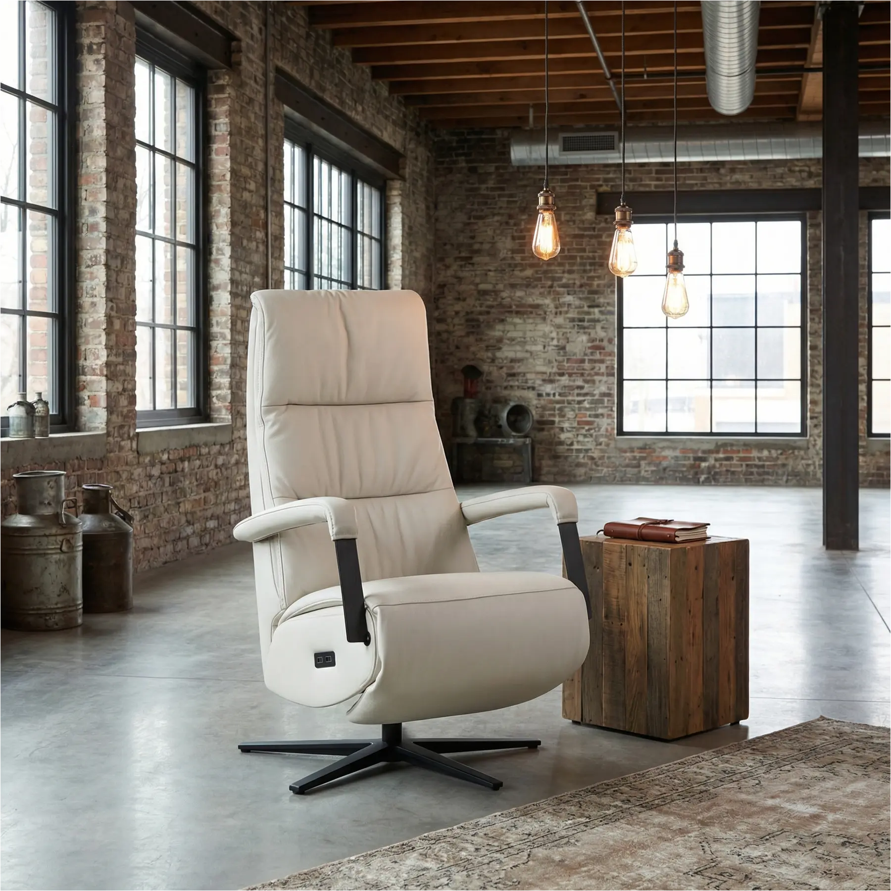 afbeelding van Leren relaxfauteuil met hartbalans Core