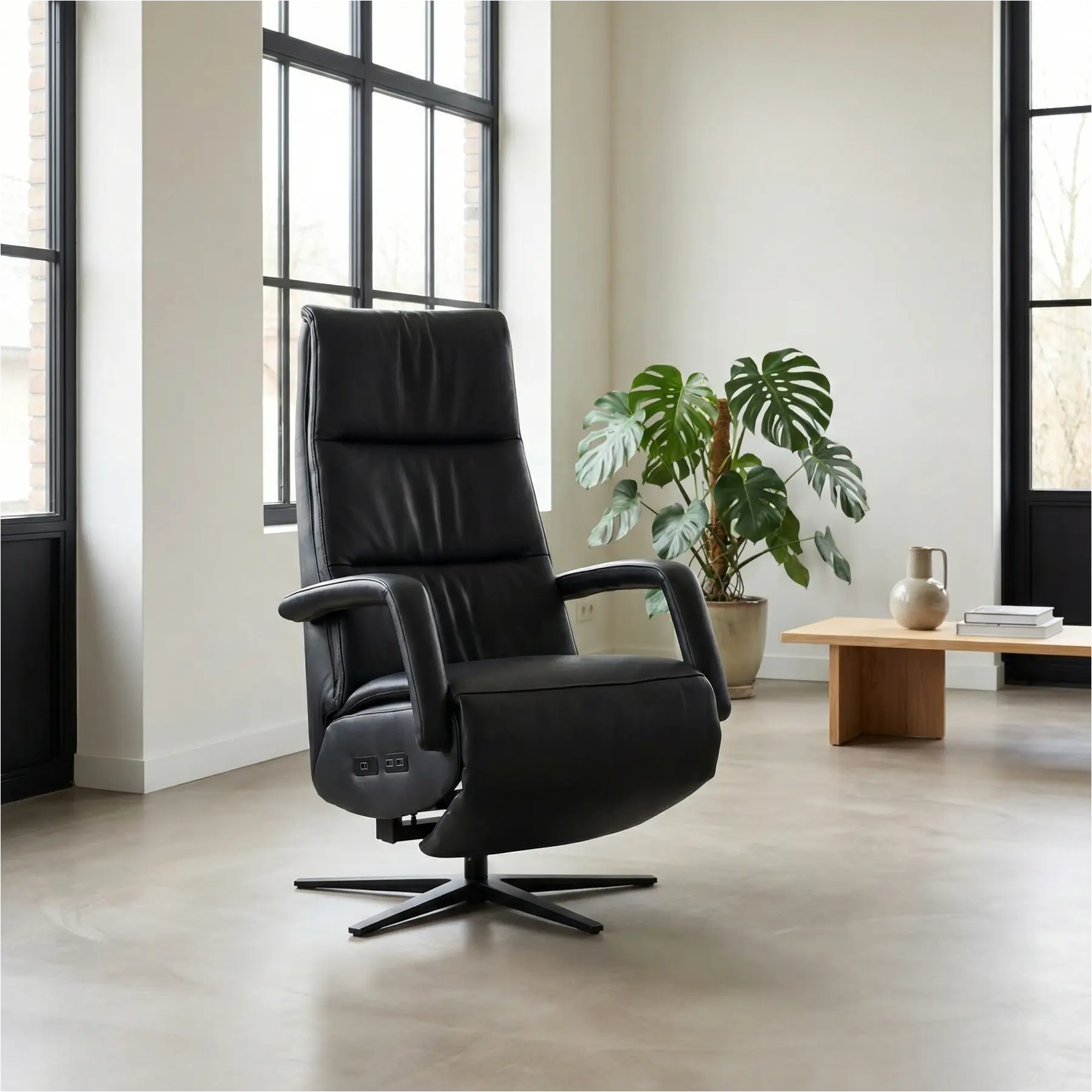 afbeelding van Leren elektrisch relaxfauteuil Calm