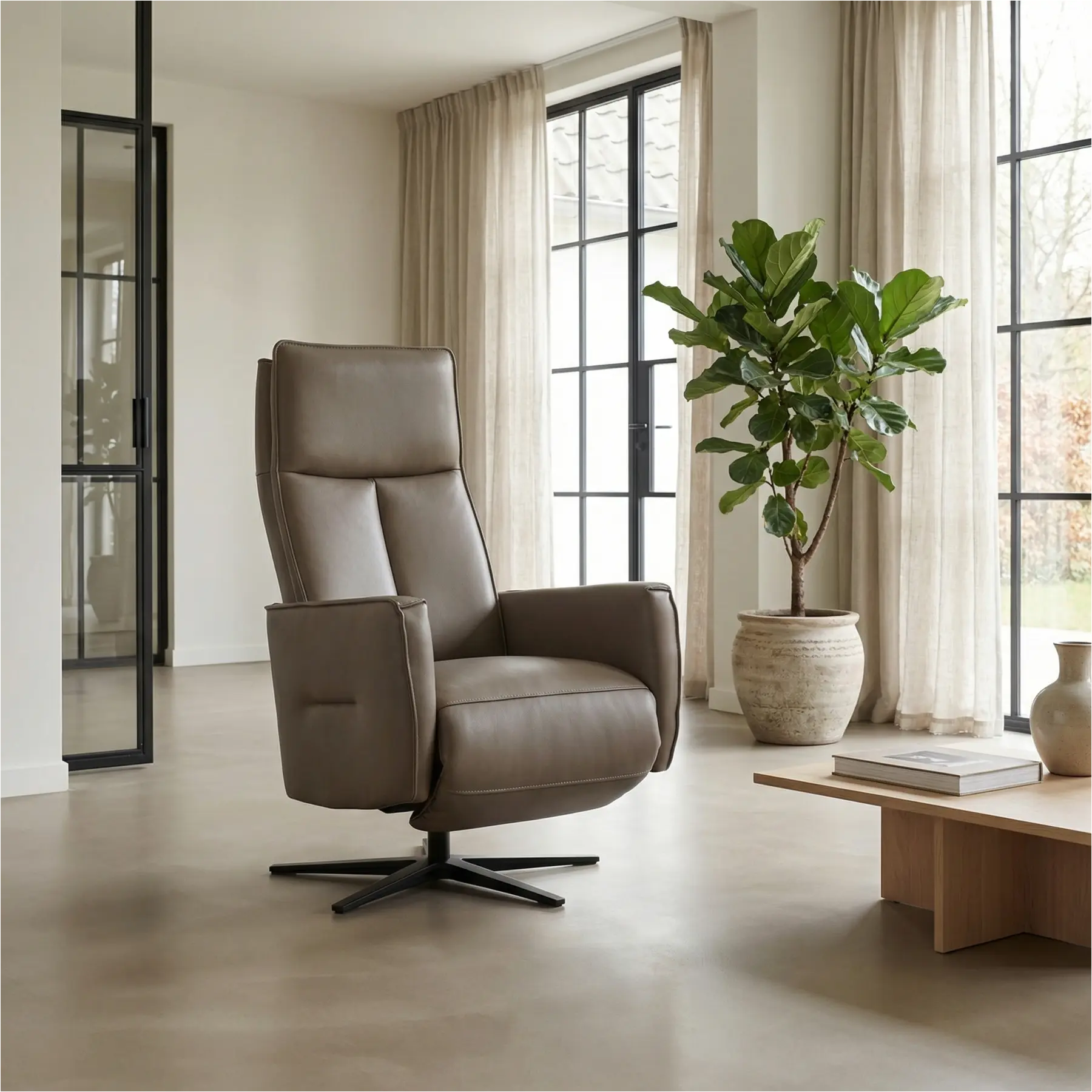 afbeelding van Leren relaxfauteuil Honor