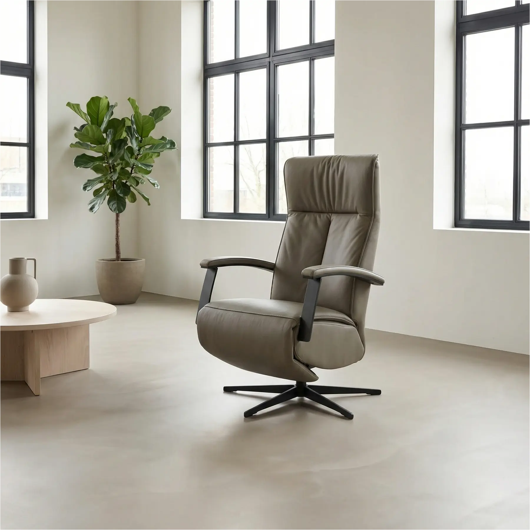 afbeelding van Leren elektrisch relaxfauteuil Pure