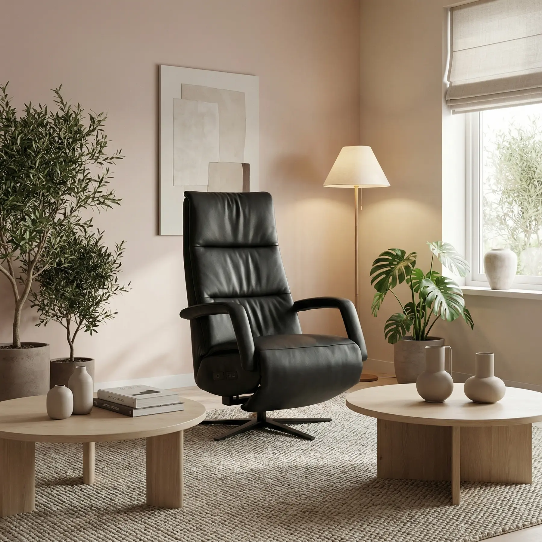 afbeelding van Leren elektrisch relaxfauteuil Calm