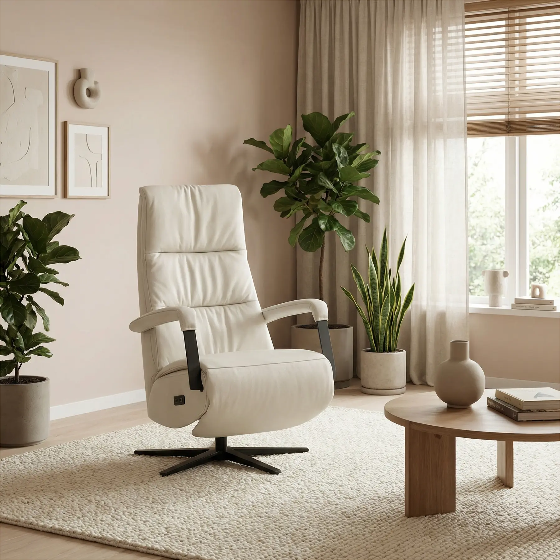 afbeelding van Leren elektrisch relaxfauteuil Core