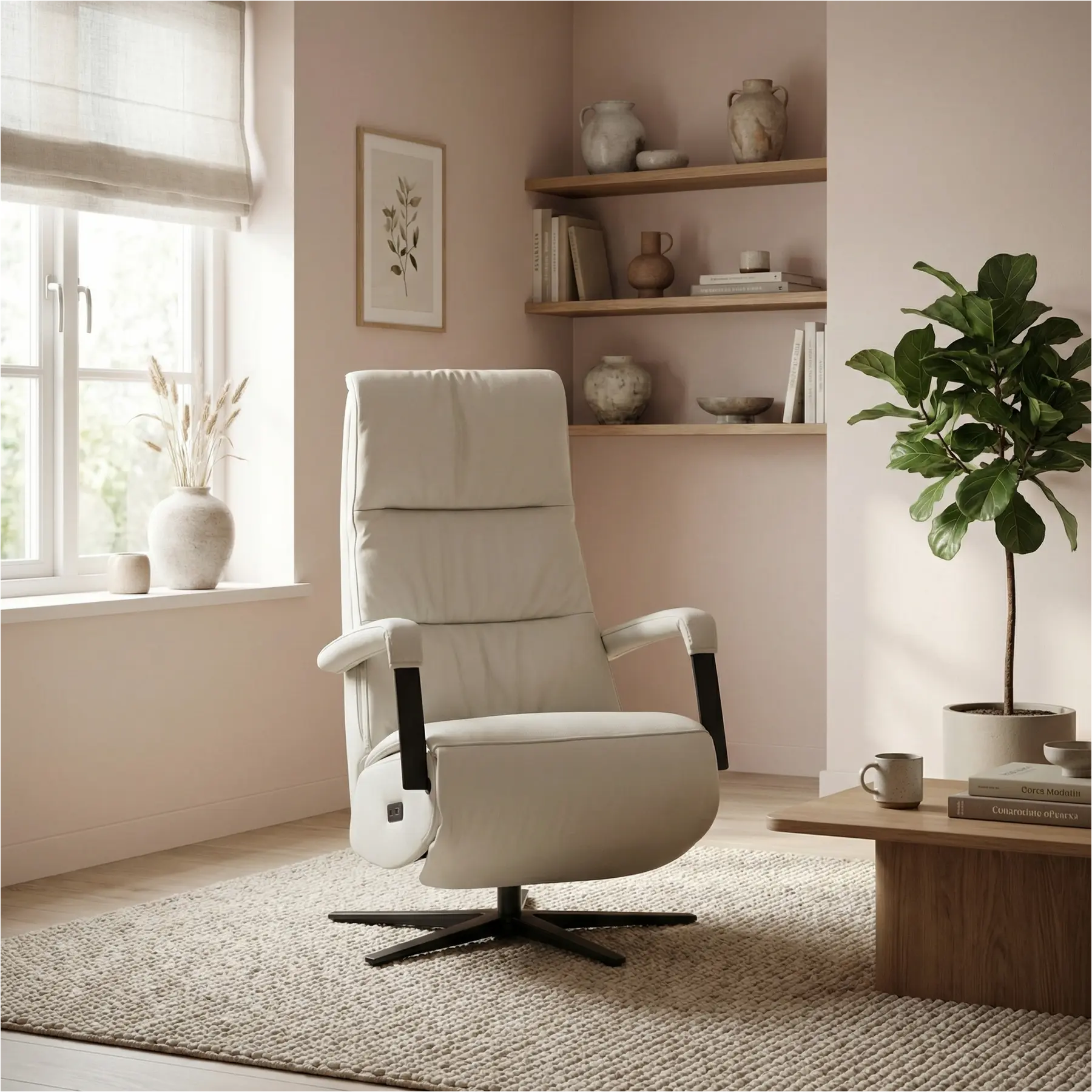 afbeelding van Leren relaxfauteuil met hartbalans Core