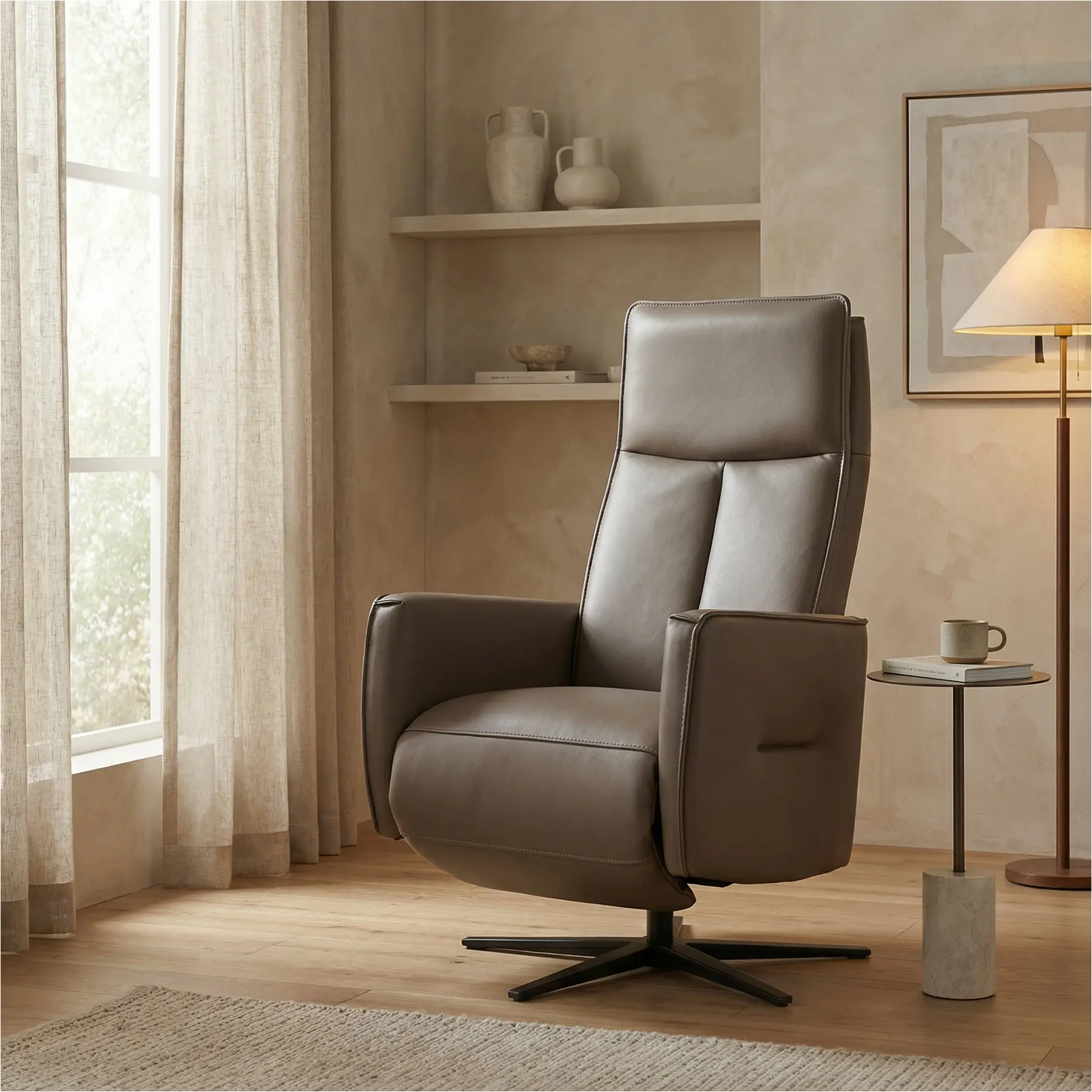 afbeelding van Leren relaxfauteuil Honor