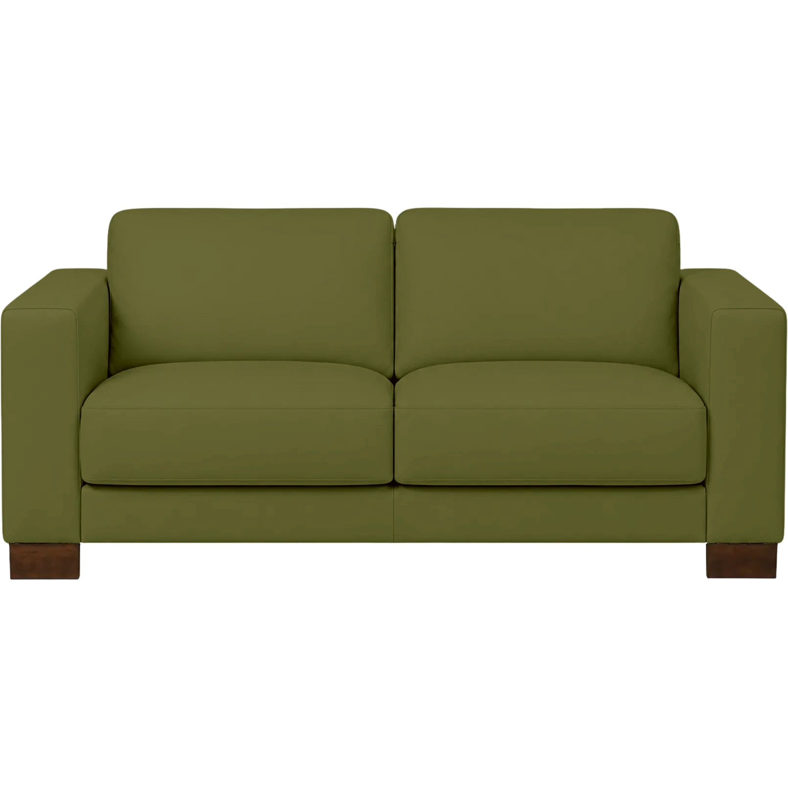 afbeelding van Leren bank Clear - 2,5 zits - Toledo Apple Green (groen) - Poten hout bruin
