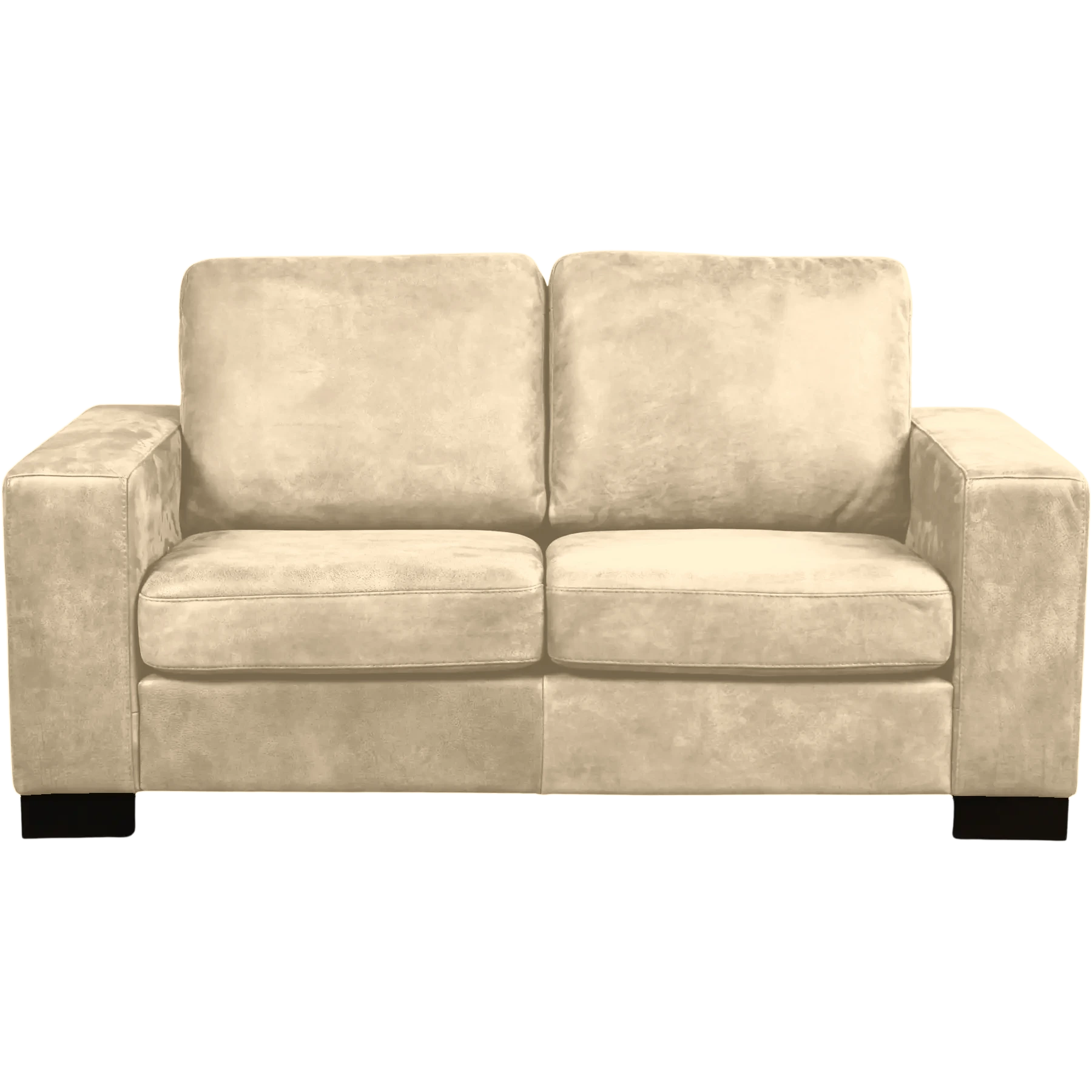 afbeelding van Leren bank Enjoy - 2 zits - Kenia Taupe (taupe/bruin) - Poten hout bruin