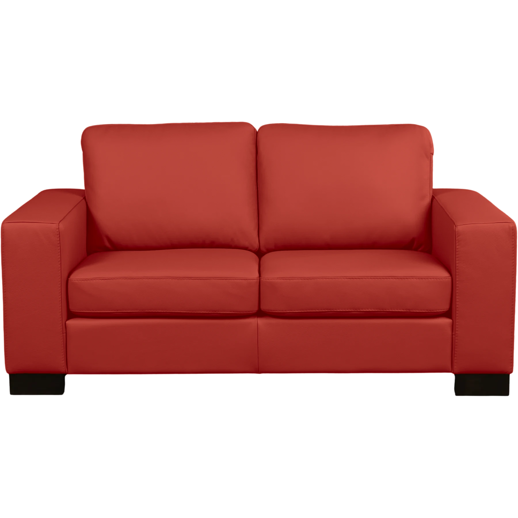 afbeelding van Leren bank Enjoy - 2 zits - Toledo Ducati (rood) - Poten hout bruin