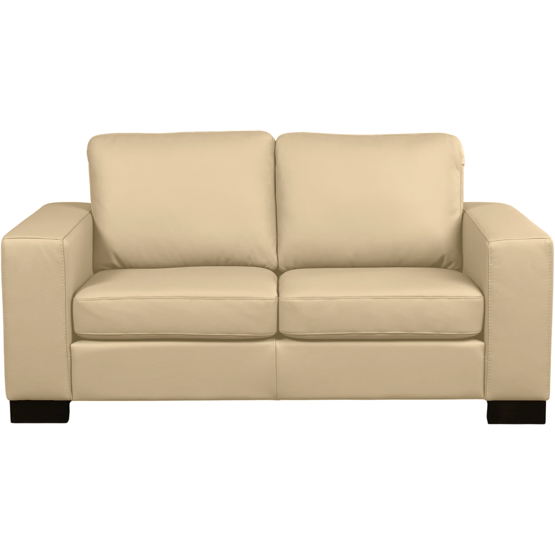 afbeelding van Leren bank Enjoy - 2 zits - Toledo Kalahari (bruin) - Poten hout zwart