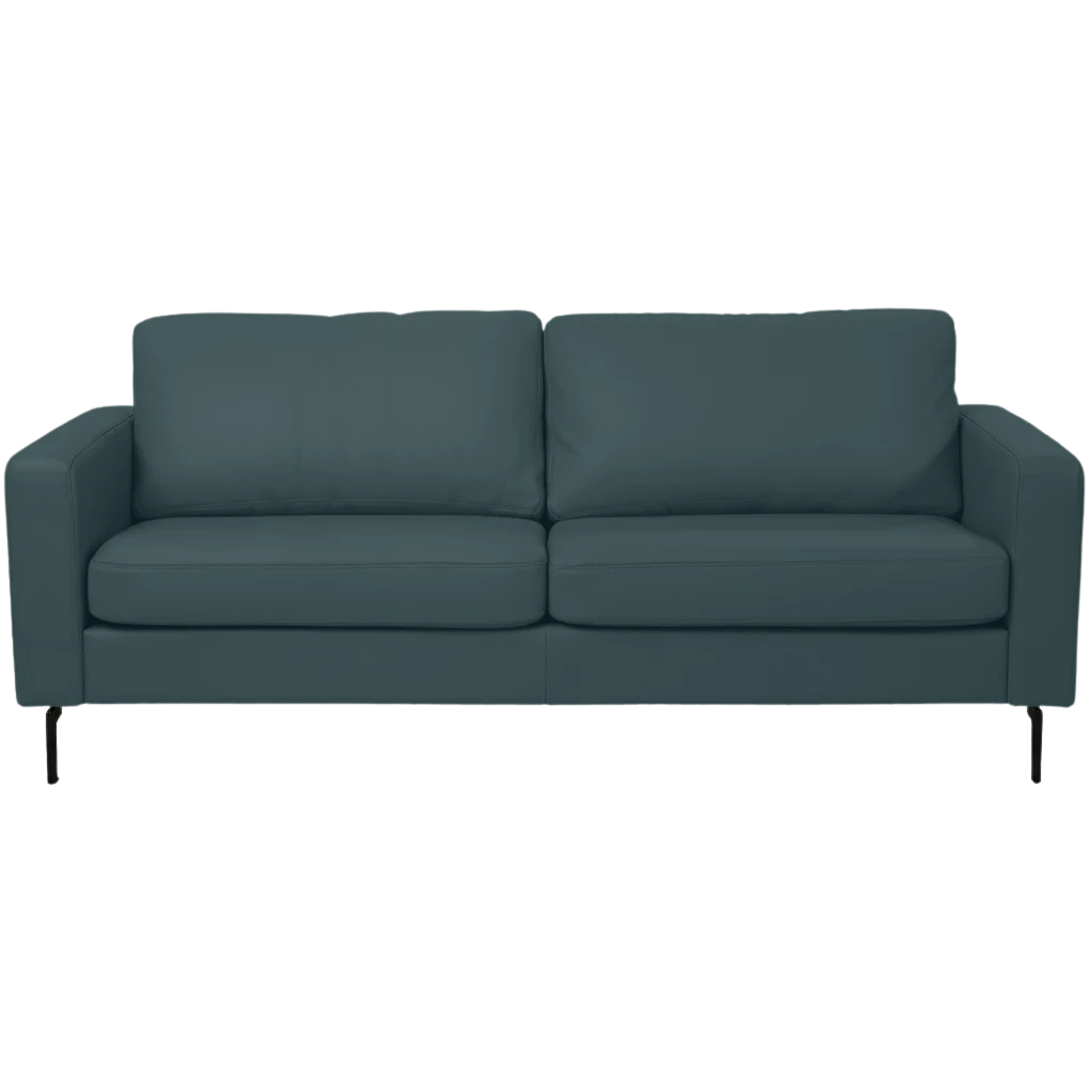 afbeelding van Leren bank Match - 2,5 zits - Toledo Whale (blauw/grijs) - Poten staal zwart