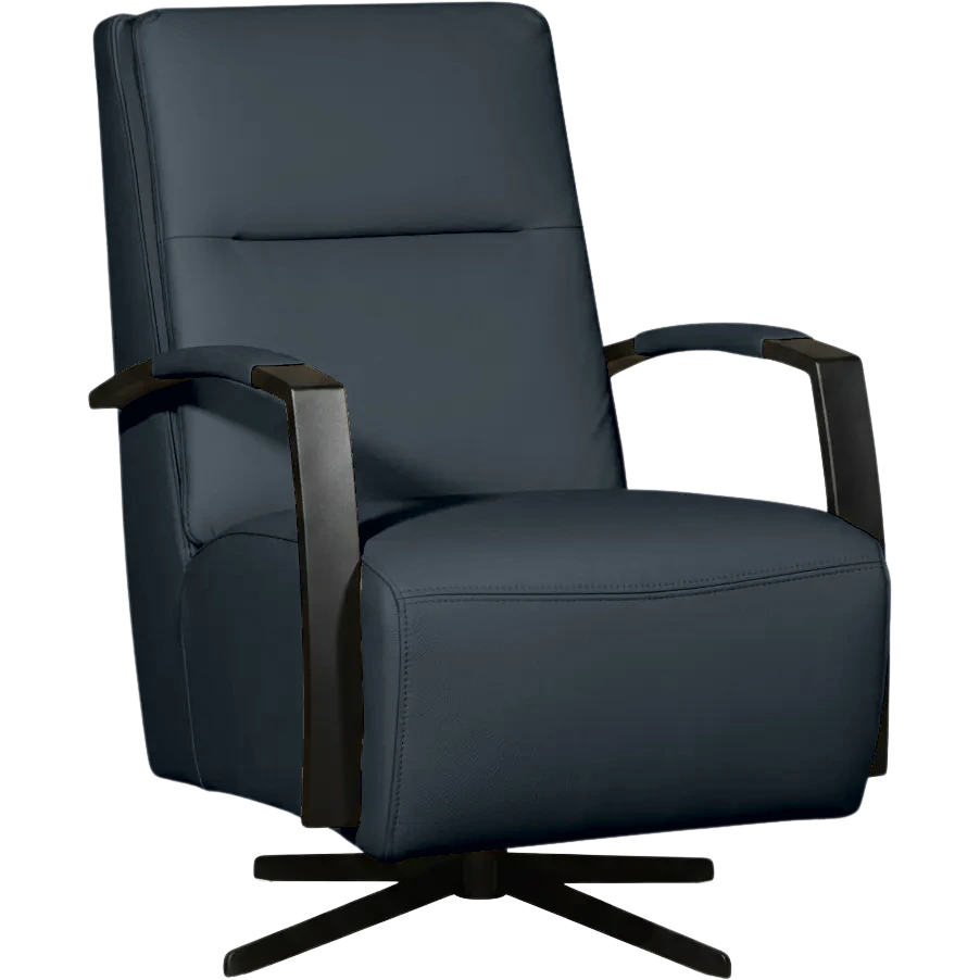 afbeelding van Leren draaifauteuil Award - Toledo Marine (blauw) - Schotelvoet zwart