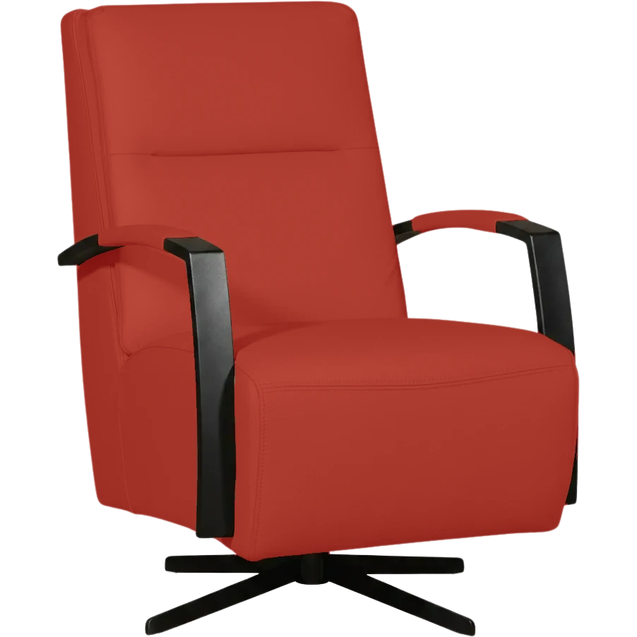 afbeelding van Leren draaifauteuil Award - Toledo Siegelstein (rood) - Schotelvoet zwart
