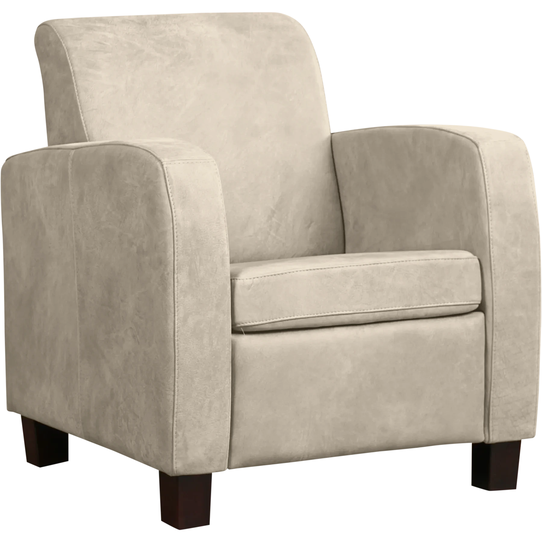 afbeelding van Leren fauteuil Joy - Kenia Lightgrey (lichtgrijs) - Poten hout bruin