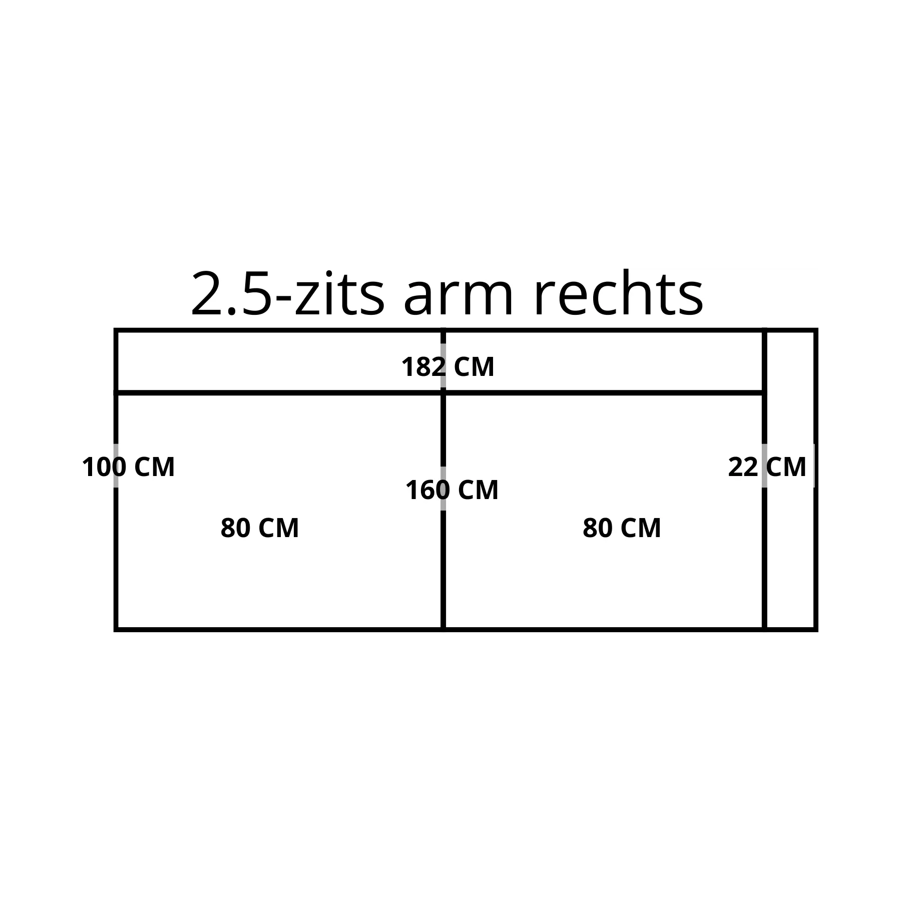 afbeelding van Leren elementenbank Flow - element 2.5 zits arm rechts